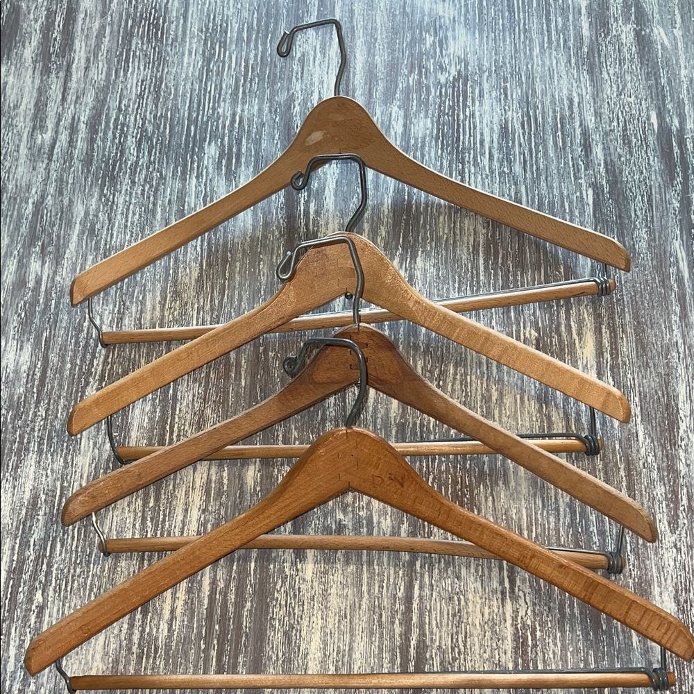 Set of 4 Vintage Wooden Suit Hangers. Excellent condition